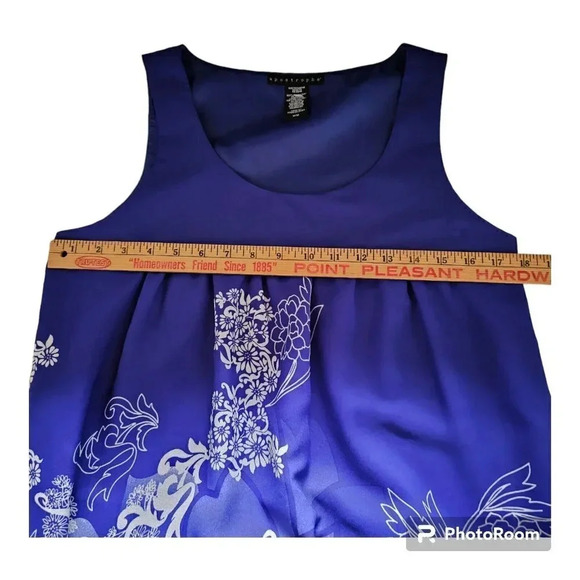 NWOT Apostrophe Womens Sleeveless Knee Length Drape Dress Size M Blue/White - Picture 2 of 15